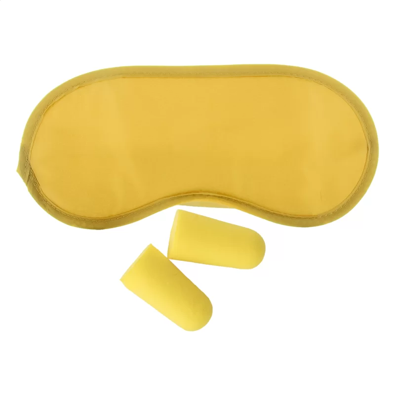 cestovní sada žlutá s potiskem loga