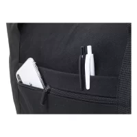 cestovní taška z recyklované plátno černá s potiskem loga - foto 2