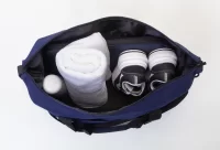 cestovní taška z recyklované plátno tmavě modrá s potiskem loga - foto 12