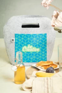 chladicí taška RPET na zakázku bílá s potiskem loga - foto 4