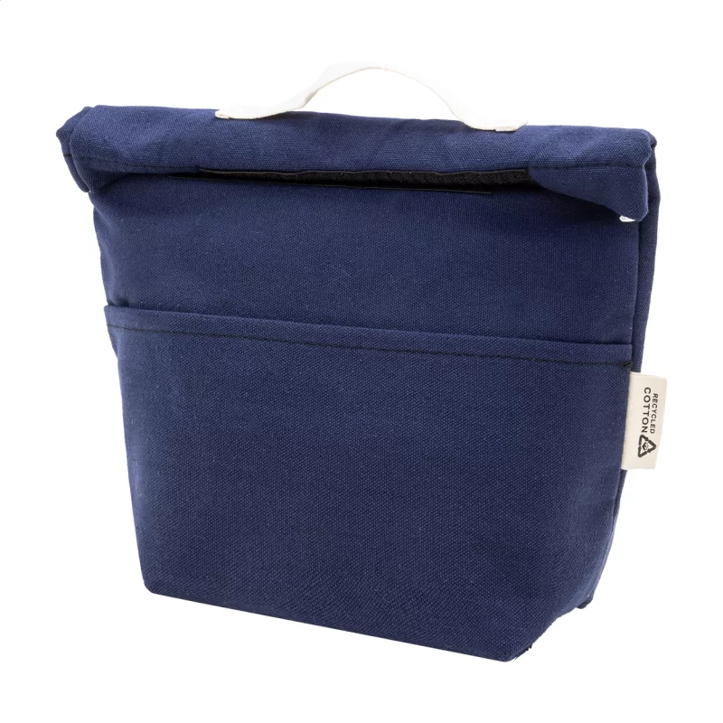 chladicí taška z recyklovaného plátna modrá s potiskem loga