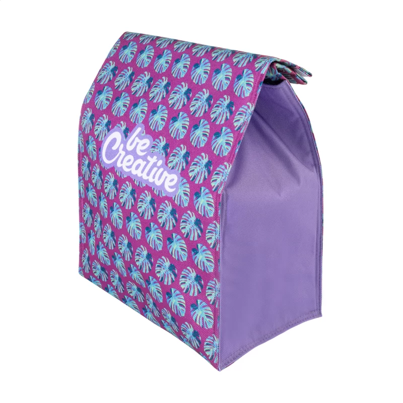 chladicí taška z RPET na zakázku bílá s potiskem loga