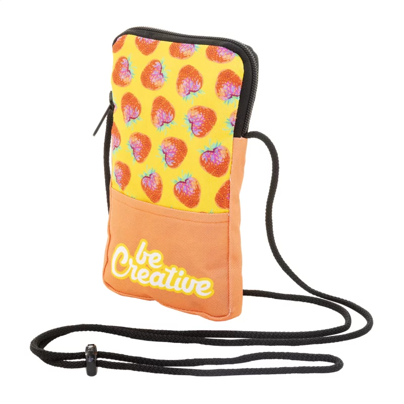 crossbody taštička na zakázku černá s potiskem loga