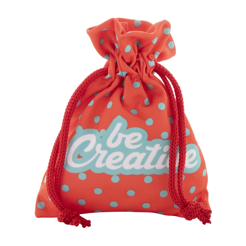 dárkový pytlík na zakázku, malý červená s potiskem loga