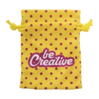 dárkový pytlík na zakázku, malý žlutá s potiskem loga - foto 3