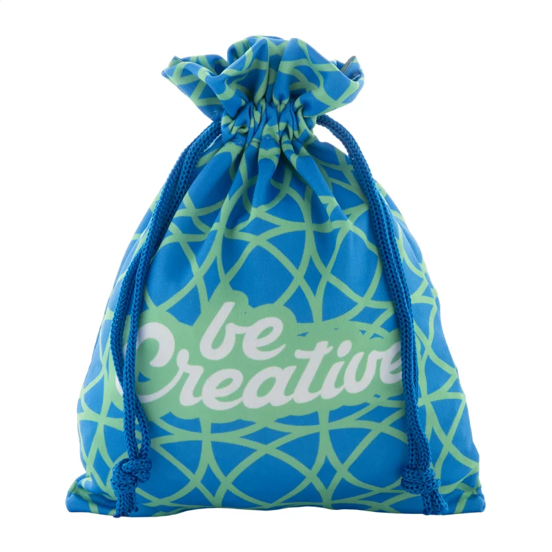 dárkový pytlík na zakázku, střední modrá s potiskem loga