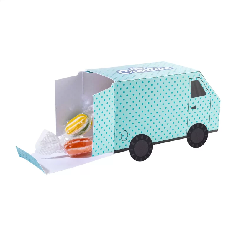 dávkovač bonbónů na zakázku bílá s potiskem loga