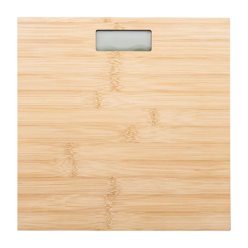 dobíjecí koupelnová váha přírodní s potiskem loga