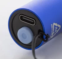 dobíjecí svítilna z recyklovaného hliníku modrá s potiskem loga - foto 4