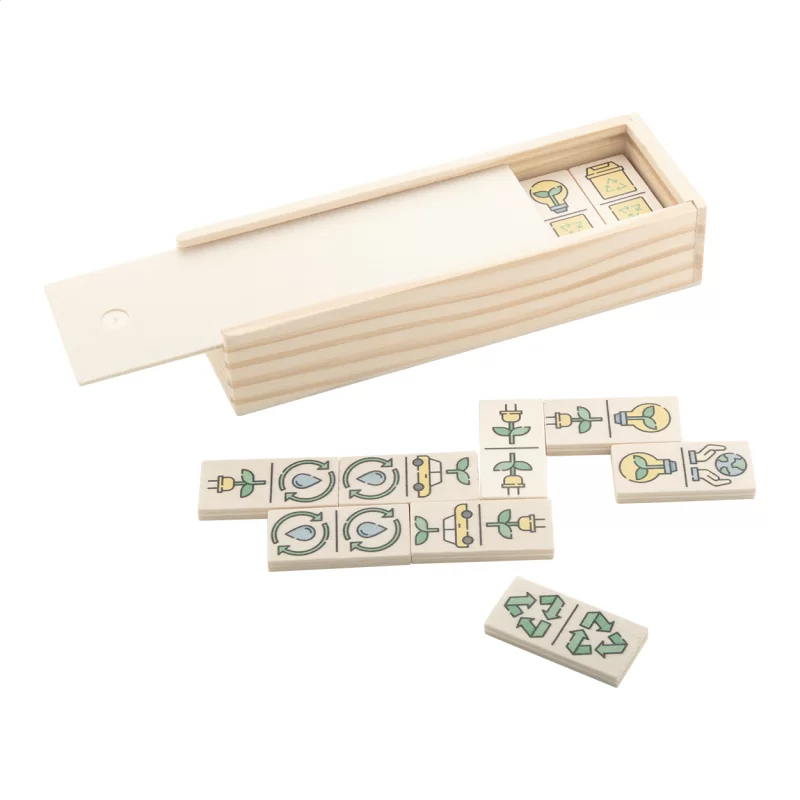 domino, ochrana životního prostředí přírodní s potiskem loga