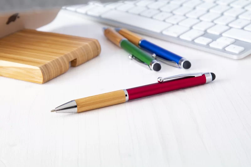 dotykové kuličkové pero červená s potiskem loga - foto 2