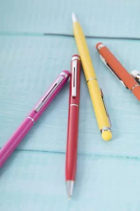 dotykové kuličkové pero oranžová s potiskem loga - foto 3