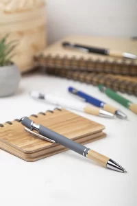 dotykové kuličkové pero šedá s potiskem loga - foto 3