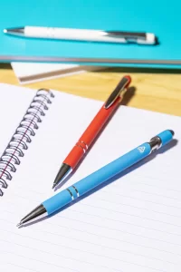 dotykové kuličkové pero světle modrá s potiskem loga - foto 6