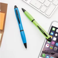 dotykové kuličkové pero světle modrá s potiskem loga - foto 2