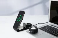 držák na mobil RPU, bezdrátová nabíječka černá s potiskem loga - foto 8