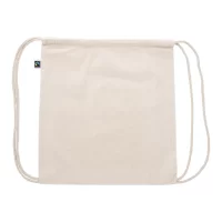 Fairtrade vak se stahovací šňůrkou přírodní s potiskem loga - foto 2