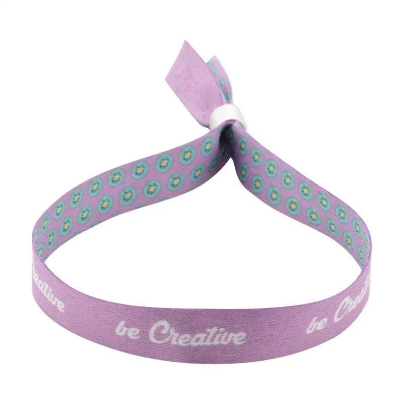 festivalový náramek RPET na zakázku bílá s potiskem loga