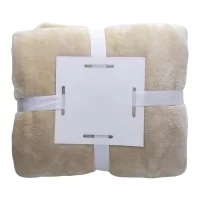 flanelová deka béžová s potiskem loga