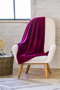 flanelová deka vínová s potiskem loga - foto 5