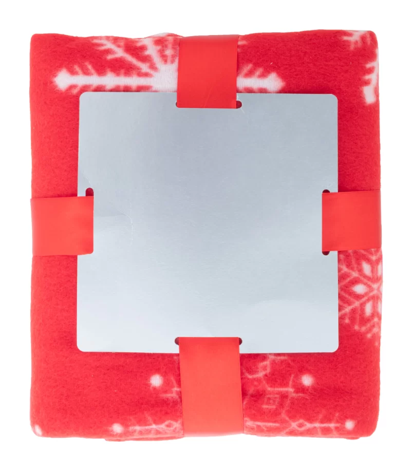 fleecová deka červená — reklamní předmět s vlastním potiskem fleecová deka červená s potiskem loga