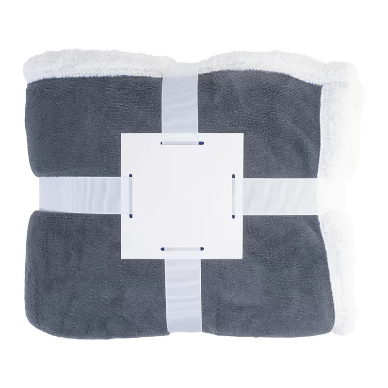 fleecová deka z korálu tmavě šedá s potiskem loga