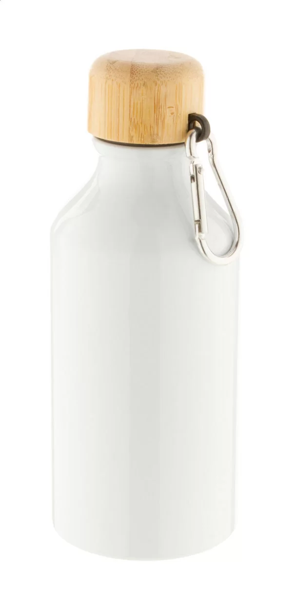 hliníková láhev bílá s potiskem loga