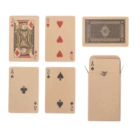 hrací karty z recyklovaného papíru přírodní s potiskem loga - foto 3