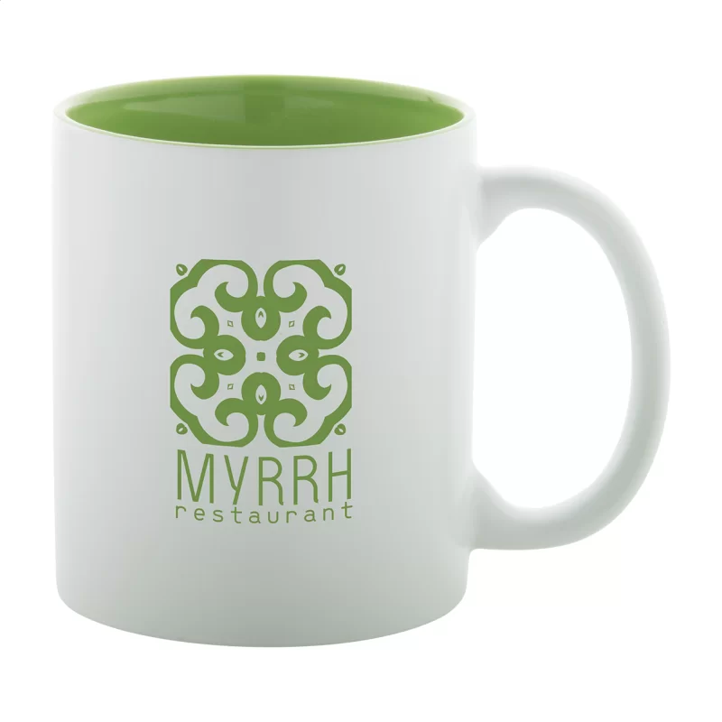 hrnek limetková zelená s potiskem loga