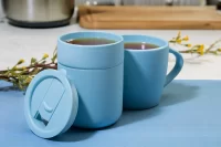 hrnek světle modrá s potiskem loga - foto 5