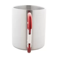 hrnek z nerez oceli červená s potiskem loga - foto 2