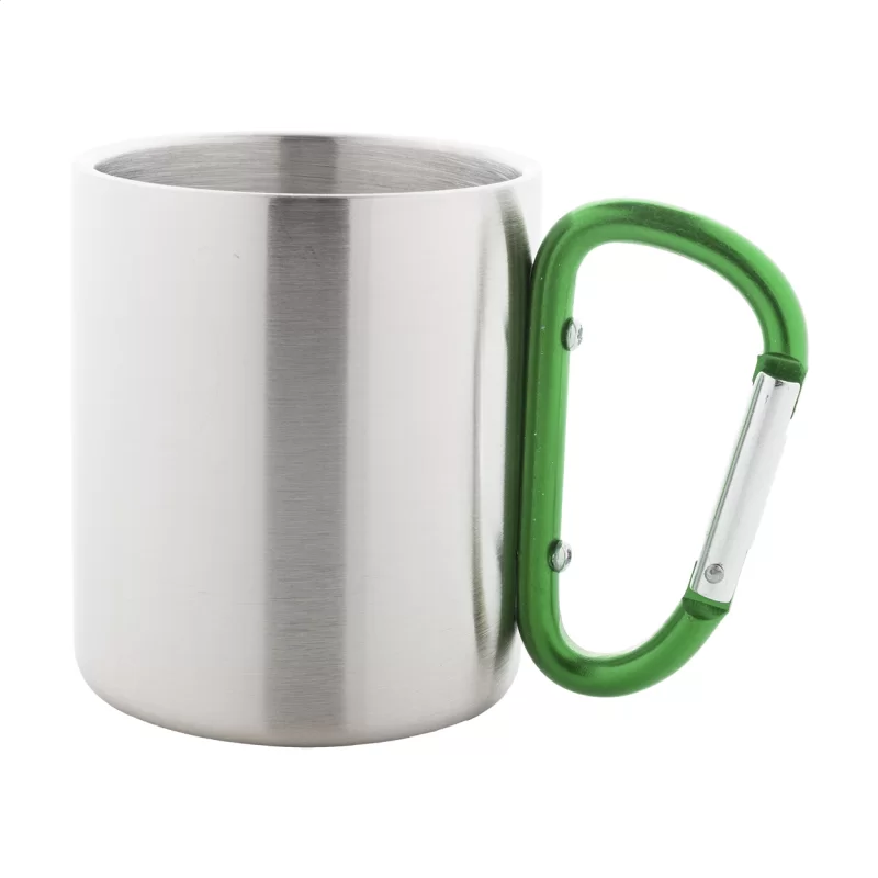 hrnek z nerez oceli zelená s potiskem loga