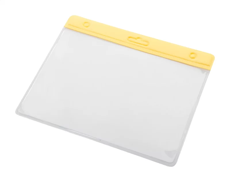 identifikační visačka žlutá s potiskem loga