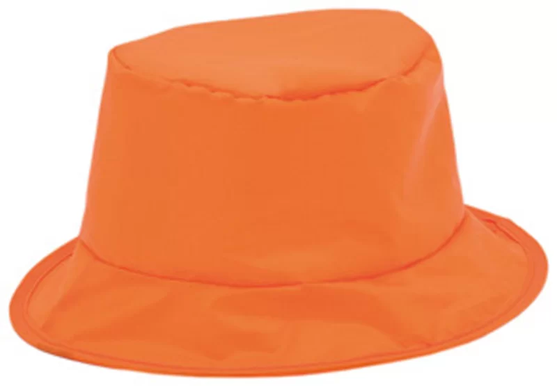 kbelíková čepice oranžová s potiskem loga