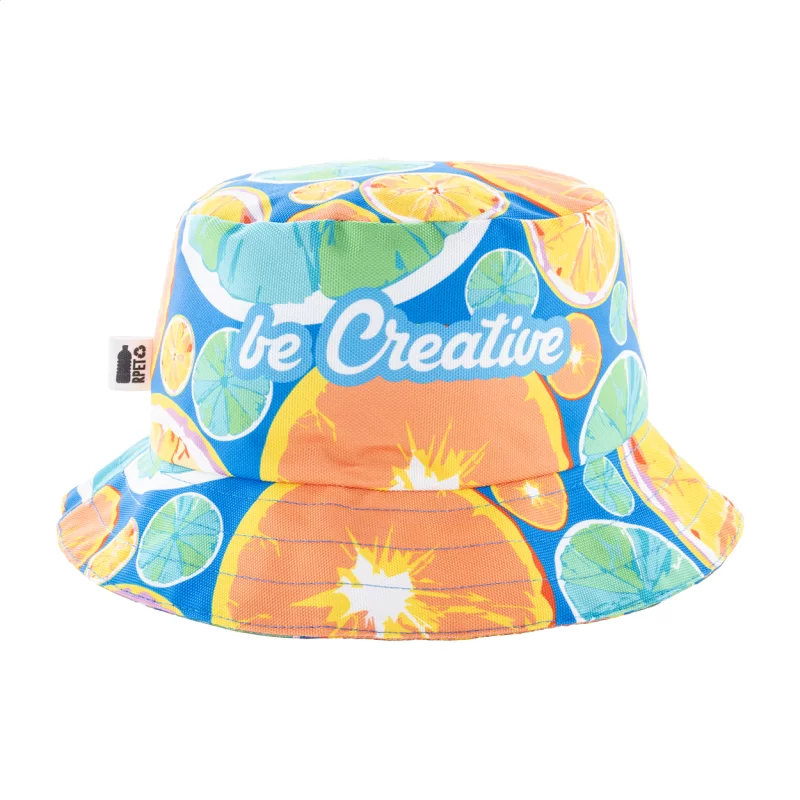 Klobouk z RPET na zakázku bílá s potiskem loga