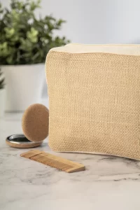 kosmetická taštička přírodní s potiskem loga - foto 5