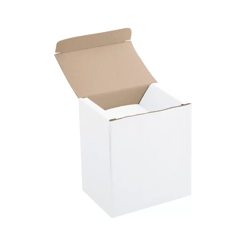 krabička na hrnky bílá s potiskem loga