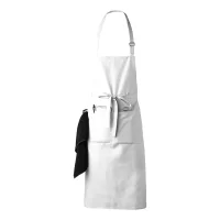 kuchařská zástěra bílá s potiskem loga - foto 2