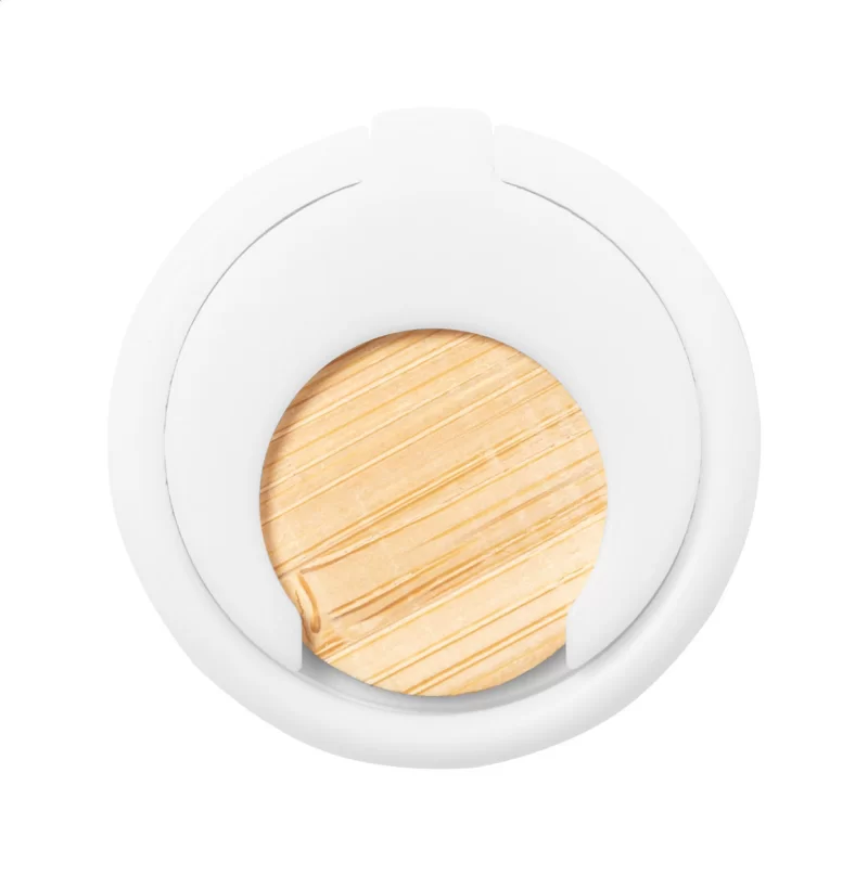 kulatý stojánek na mobil bílá s potiskem loga