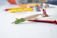 kuličkové pero, kohout béžová s potiskem loga - foto 2