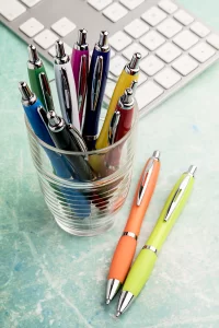 kuličkové pero oranžová s potiskem loga - foto 2