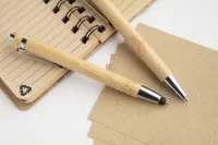 kuličkové pero z bambusu přírodní s potiskem loga - foto 3