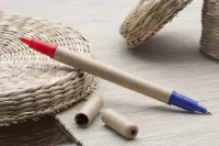 kuličkové pero z recyklovaného papíru přírodní s potiskem loga - foto 5