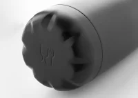 láhev z nerez oceli černá s potiskem loga - foto 3