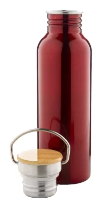 láhev z nerez oceli červená s potiskem loga - foto 2