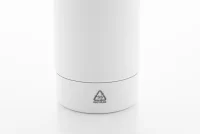 láhev z recyklované nerezové oceli bílá s potiskem loga - foto 3