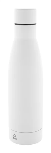 láhev z recyklované nerezové oceli bílá s potiskem loga - foto 4
