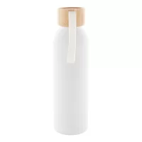 láhev z recyklovaného hliníku bílá s potiskem loga - foto 2