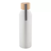 láhev z recyklovaného hliníku stříbrná s potiskem loga - foto 2