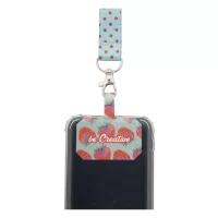 lanyard RPET s držákem na mobilní telefon bílá s potiskem loga - foto 13